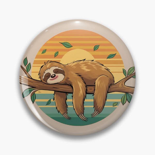 Item preview, Cute Sleeping Sloth Retro Sunset designed and sold by Veganizer.art.
