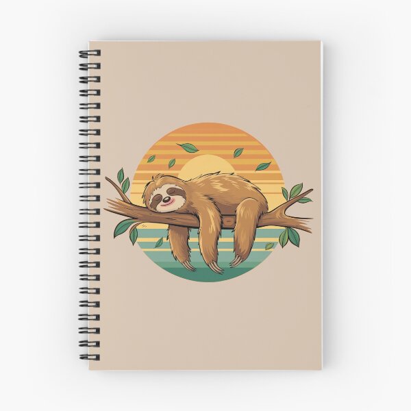 Item preview, Cute Sleeping Sloth Retro Sunset designed and sold by Veganizer.art.