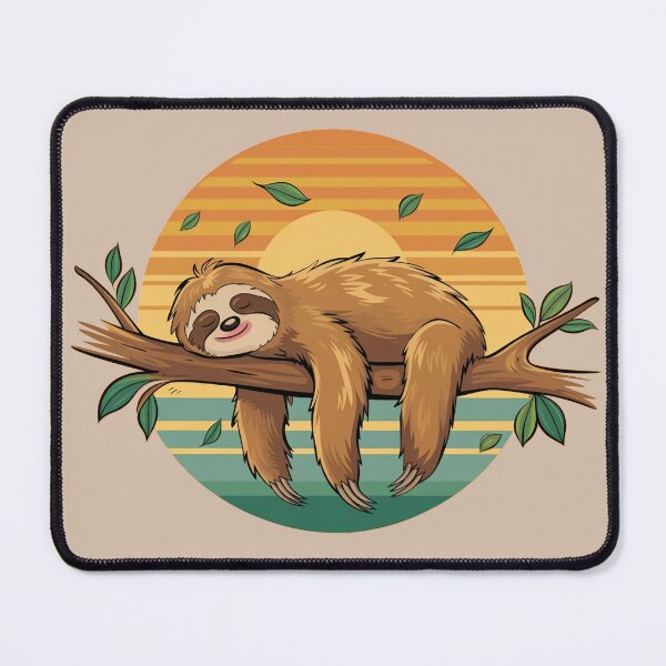Item preview, Cute Sleeping Sloth Retro Sunset designed and sold by Veganizer.art.