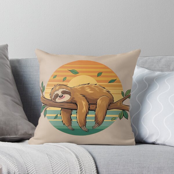 Item preview, Cute Sleeping Sloth Retro Sunset designed and sold by Veganizer.art.
