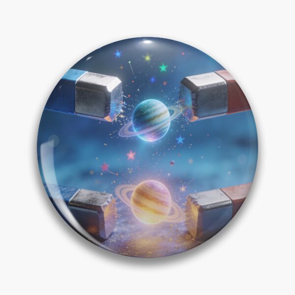 Item preview, Cosmic Magnet Attraction - Planets, Stars and Magnetic Field Space Art designed and sold by OksArtStudio.