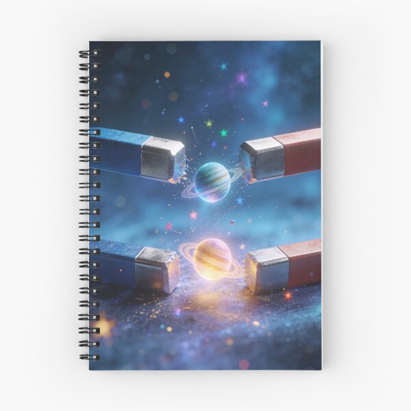 Item preview, Cosmic Magnet Attraction - Planets, Stars and Magnetic Field Space Art designed and sold by OksArtStudio.