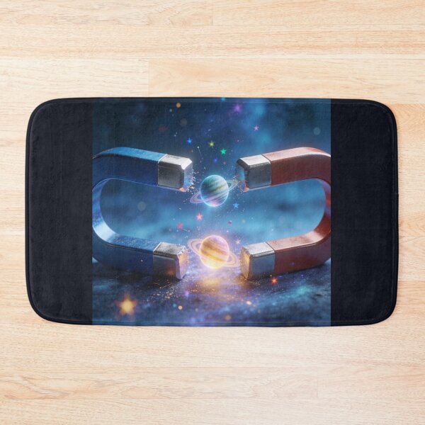 Item preview, Cosmic Magnet Attraction - Planets, Stars and Magnetic Field Space Art designed and sold by OksArtStudio.