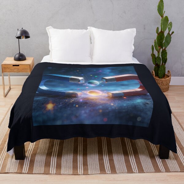 Item preview, Cosmic Magnet Attraction - Planets, Stars and Magnetic Field Space Art designed and sold by OksArtStudio.