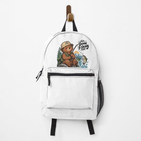 Item preview, Cute Fishing Bear Gone Fishing Outdoors designed and sold by DesignGraphica.