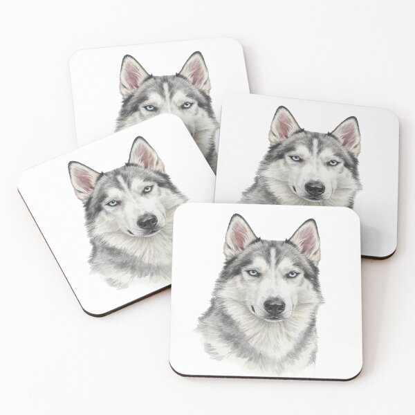 Item preview, Realistic Siberian Husky Colored Portrait designed and sold by JanjjaSoulInk.