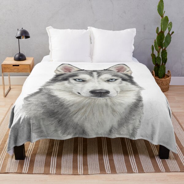 Item preview, Realistic Siberian Husky Colored Portrait designed and sold by JanjjaSoulInk.