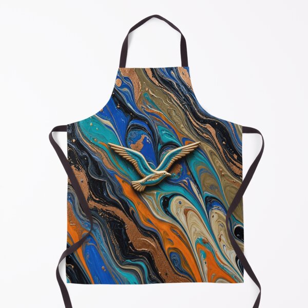 Item preview, Golden Seabird Crest - Mystical Heart Emblem Fluid Art Collection designed and sold by Breezes-of-Ida.