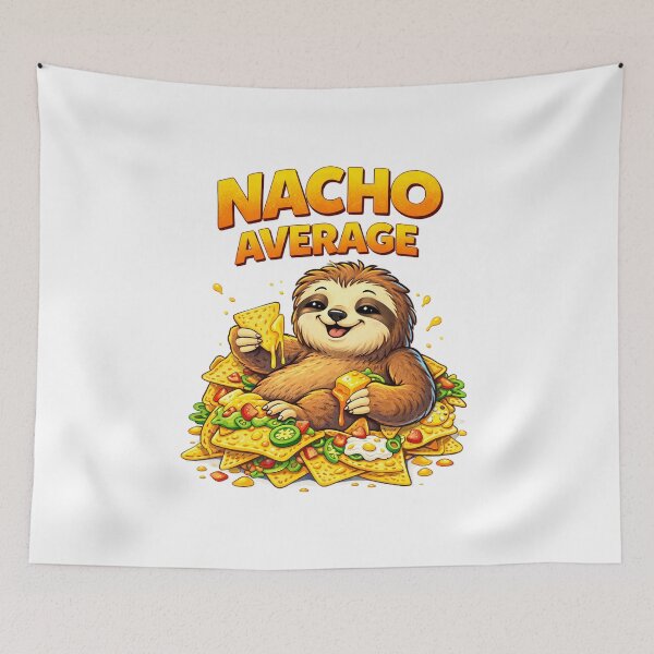 Item preview, Nacho Average Sloth Funny Nachos Food Lover Cartoon Design. designed and sold by The-T-In-Retro.