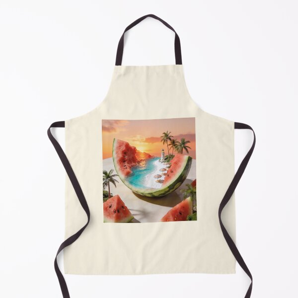Item preview, Watermelon Island Beach - Surreal Tropical Sunset Miniature Art designed and sold by OksArtStudio.