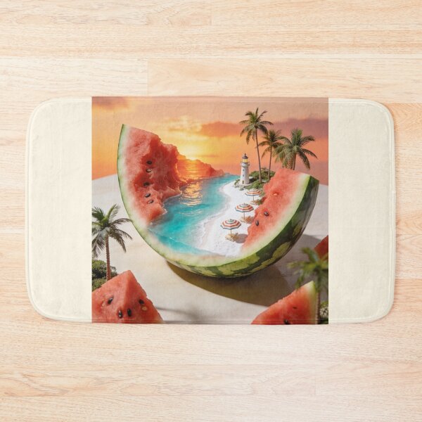 Item preview, Watermelon Island Beach - Surreal Tropical Sunset Miniature Art designed and sold by OksArtStudio.