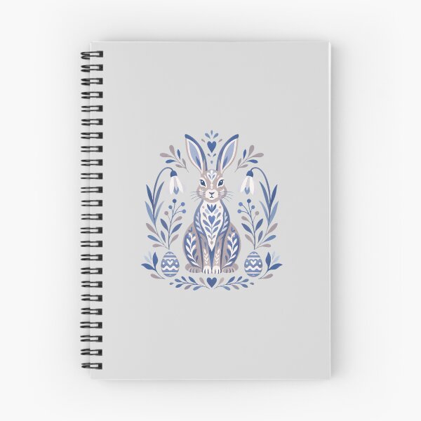 Item preview, Blue and Mauve Floral Rabbit Illustration designed and sold by hattie's.