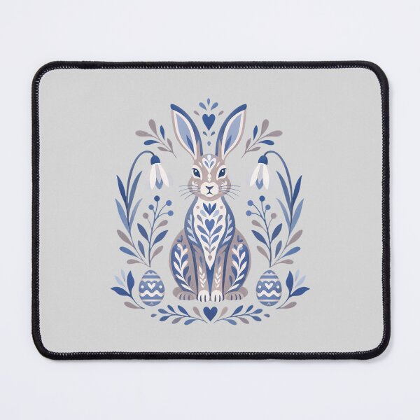 Item preview, Blue and Mauve Floral Rabbit Illustration designed and sold by hattie's.
