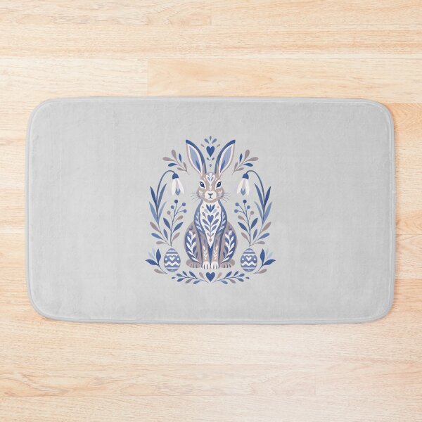 Item preview, Blue and Mauve Floral Rabbit Illustration designed and sold by hattie's.