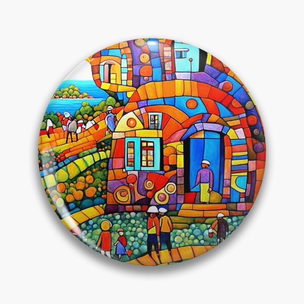 Item preview, Mosaic Village by the sea designed and sold by George Hutton Hunter.