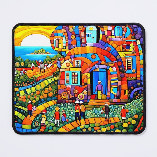 Item preview, Mosaic Village by the sea designed and sold by George Hutton Hunter.