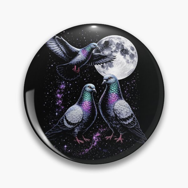 Item preview, Moonlit Cosmic Pigeons in Flight designed and sold by SassCity.
