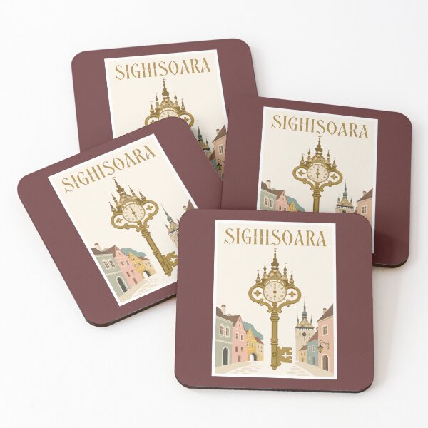 Item preview, Sighisoara Golden Clock Key Travel Poster designed and sold by Beyond Destinations.