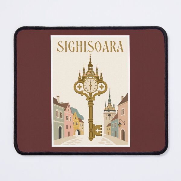 Item preview, Sighisoara Golden Clock Key Travel Poster designed and sold by Beyond Destinations.