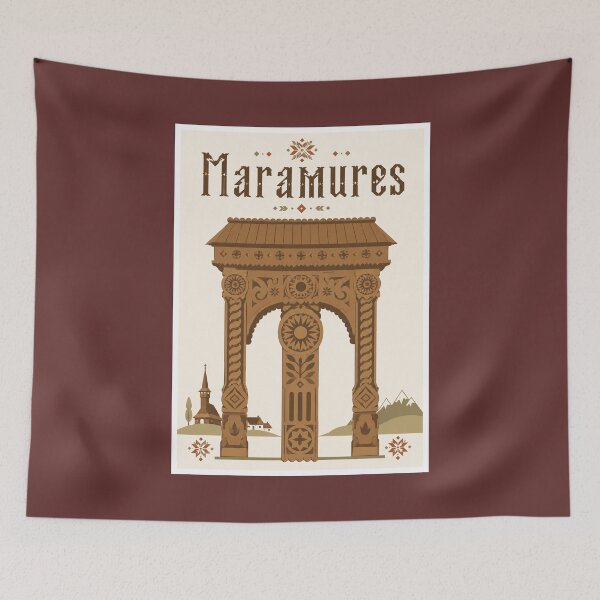 Item preview, Maramures Carved Wooden Gate Travel Poster designed and sold by Beyond Destinations.