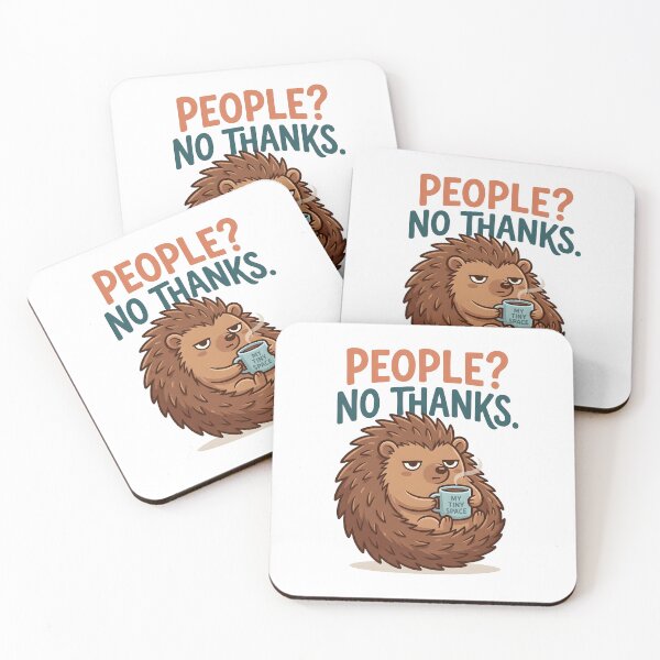 Item preview, People No Thanks Funny Introvert Hedgehog Coffee Lover designed and sold by SnapStickerHub.