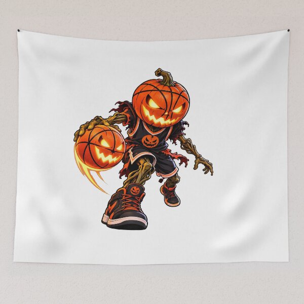 Item preview, Halloween Pumpkin Basketball Player in Action designed and sold by PRINTIONAL.