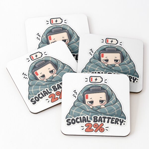 Item preview, Social Battery Low 2% Tired Cute Blanket Design designed and sold by SnapStickerHub.