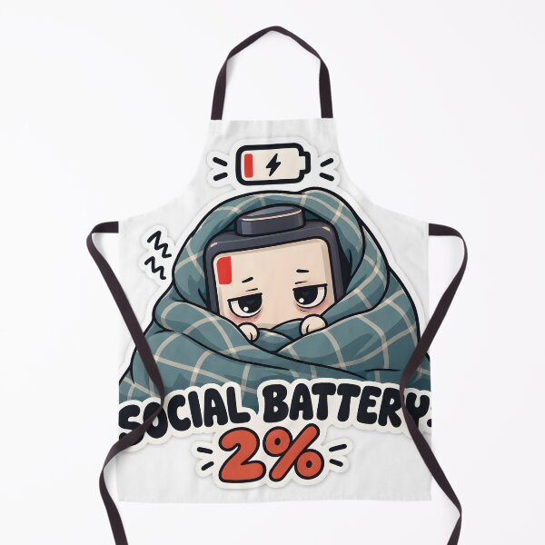 Item preview, Social Battery Low 2% Tired Cute Blanket Design designed and sold by SnapStickerHub.