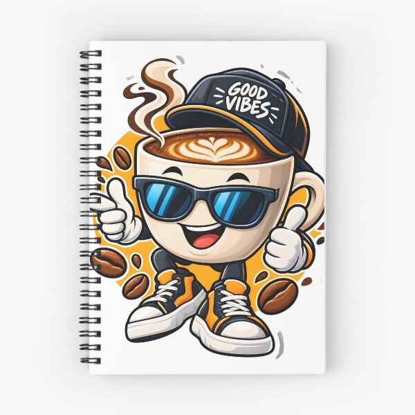 Item preview, Cool Coffee Cup Good Vibes Mascot designed and sold by SnapStickerHub.
