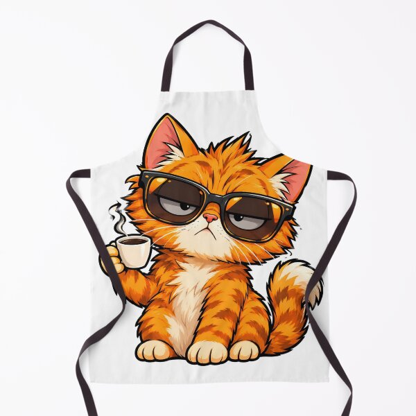 Item preview, Cool Orange Cat With Coffee & Sunglasses designed and sold by SnapStickerHub.