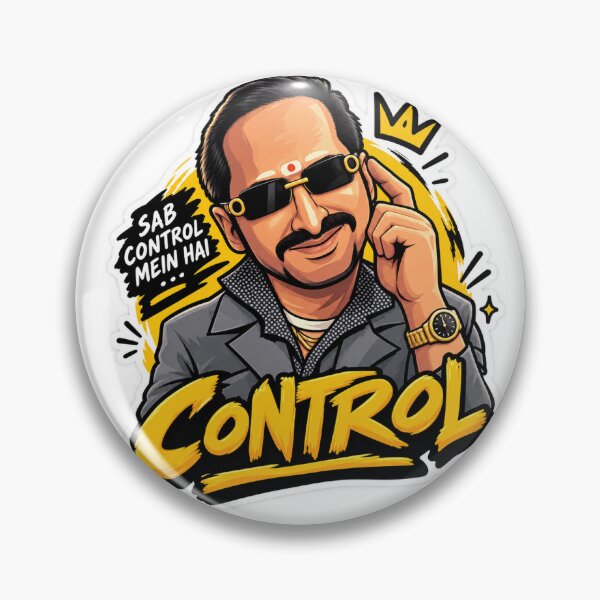 Item preview, Sab Control Mein Hai – Cool Desi Boss Cartoon Sticker designed and sold by Vibe_Forge.