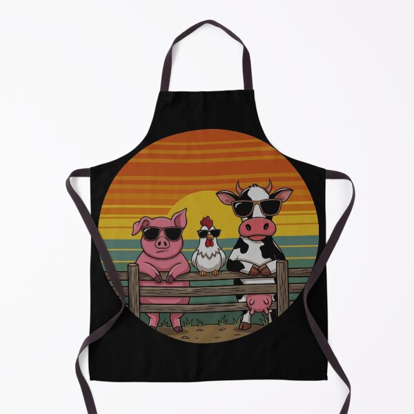 Item preview, Cool Farm Cow Chicken Pig Sunglasses Retro Sunset  designed and sold by Veganizer.art.