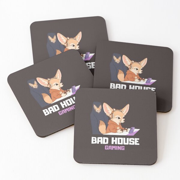 Item preview, ​Bad House Gaming Fennec Fox Cute Anime Gamer Setup Design designed and sold by printozaShop⭐️⭐️⭐️⭐️.
