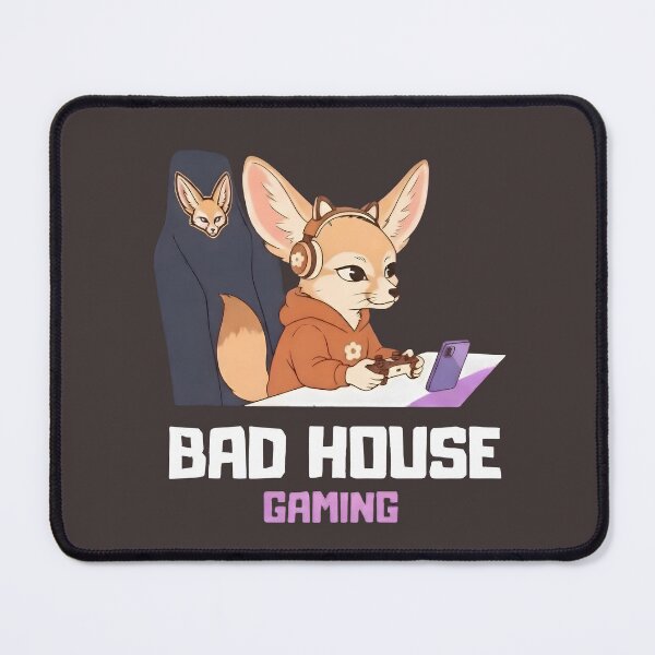 Item preview, Bad House Gaming Fennec Fox Cute Anime Gamer Setup Design designed and sold by printozaShop⭐️⭐️⭐️⭐️.