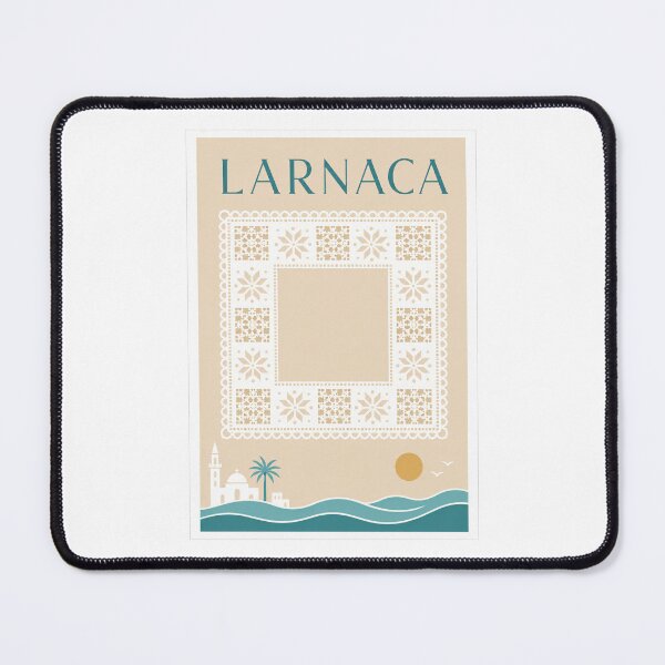 Item preview, Larnaca Lefkara Lace Cyprus Travel Poster designed and sold by Beyond Destinations.