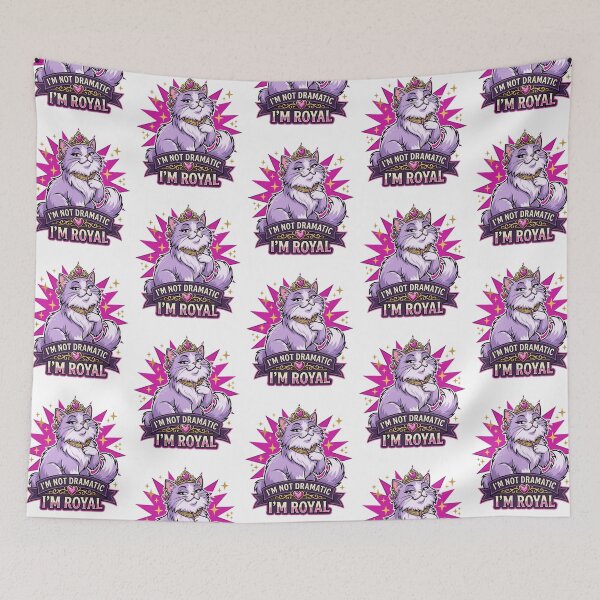Item preview, I'm Not Dramatic I'm Royal Sassy Persian Cat Tiara Pink Diva Feline Queen Humor designed and sold by raedattia.