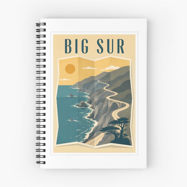 Item preview, Big Sur Folded Map Travel Poster designed and sold by Beyond Destinations.