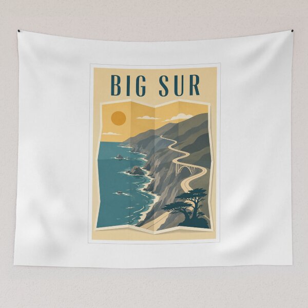 Item preview, Big Sur Folded Map Travel Poster designed and sold by Beyond Destinations.