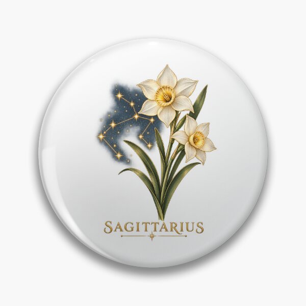 Item preview, Sagittarius Zodiac Botanical | Celestial Narcissus Art | Sagittarius Birthday Gift designed and sold by Brackenlume Studio.