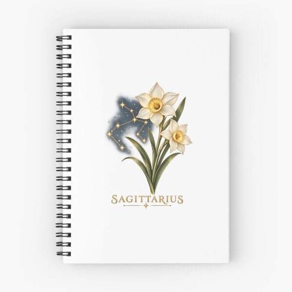 Item preview, Sagittarius Zodiac Botanical | Celestial Narcissus Art | Sagittarius Birthday Gift designed and sold by Brackenlume Studio.