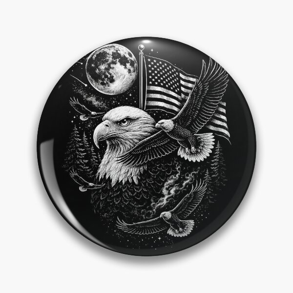 Item preview, Vintage Patriotic Bald Eagle Moon designed and sold by SassCity.