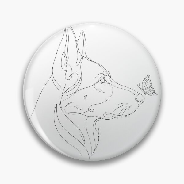 Item preview, German Shepherd Butterfly - Minimalist Line Art Dog designed and sold by Dudas Garage & Outdoors.