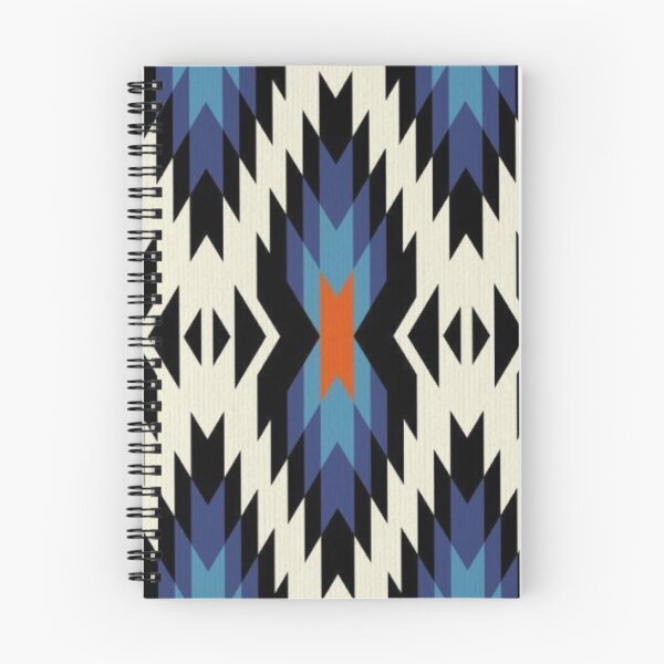 Item preview, Southwestern Native Tribal Pattern Aztec Geometric Mosaic Blue Orange designed and sold by LYAN-STORE.