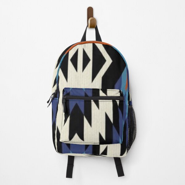 Item preview, Southwestern Native Tribal Pattern Aztec Geometric Mosaic Blue Orange designed and sold by LYAN-STORE.