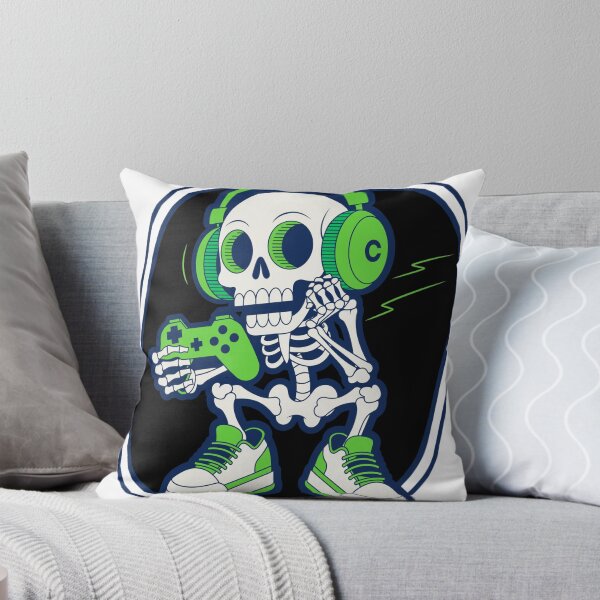 Item preview, Skeleton Gamer – Retro Gaming Skull with Headphones designed and sold by SnapStickerHub.