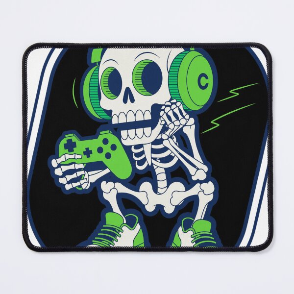 Item preview, Skeleton Gamer – Retro Gaming Skull with Headphones designed and sold by SnapStickerHub.