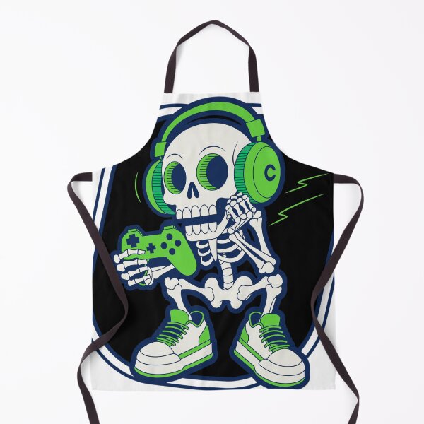 Item preview, Skeleton Gamer – Retro Gaming Skull with Headphones designed and sold by SnapStickerHub.