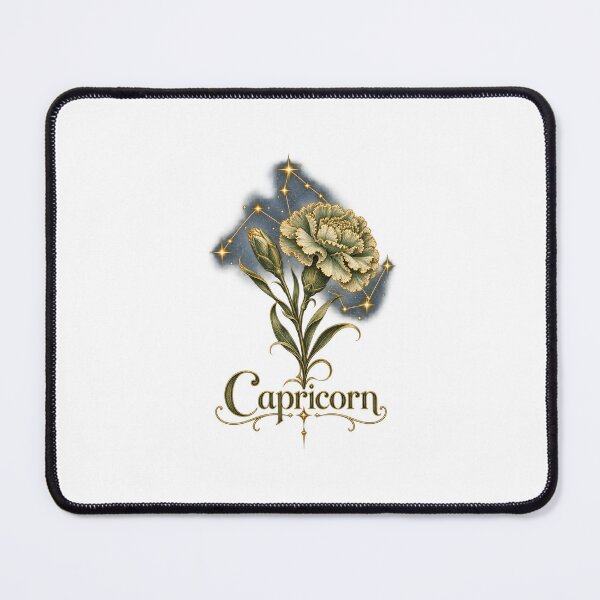 Item preview, Capricorn Zodiac Botanical | Celestial Carnation Art | Capricorn Birthday Gift designed and sold by Brackenlume Studio.