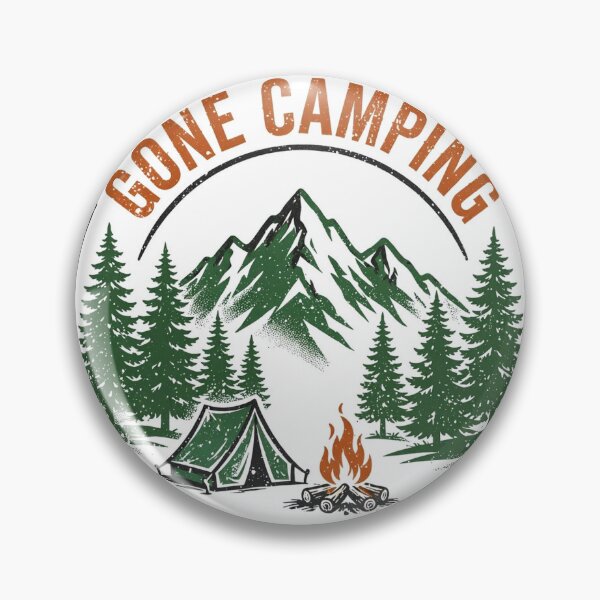 Item preview, Gone Camping - Retro National Park Mountain Badge designed and sold by Dudas Garage & Outdoors.