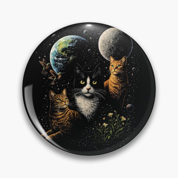 Item preview, Vintage Cosmic Cats Under Moon designed and sold by SassCity.